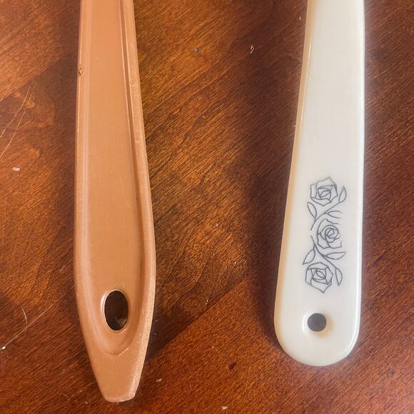 Vintage Brown Lopol Hutzler No 717 Plastic Slotted Spatula Brown & Floral White - Picture 6 of 11